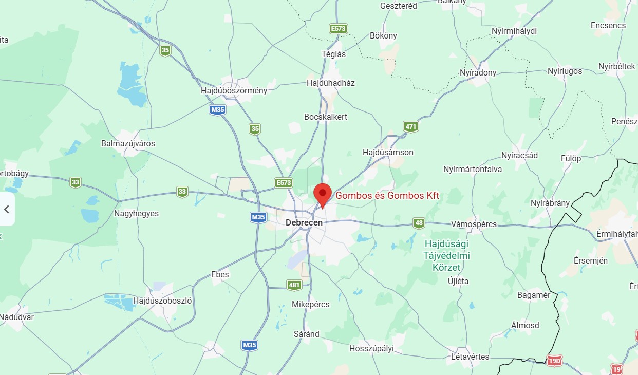 Gombos Tészta, Debrecen a térképen